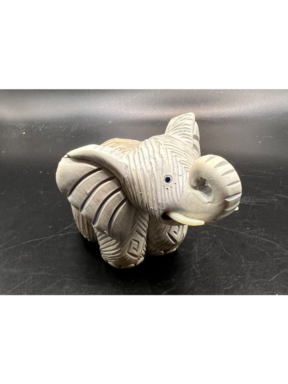 Handcrafted Ceramic Elephant Figurine Artesania Rinconada Uganda Signed